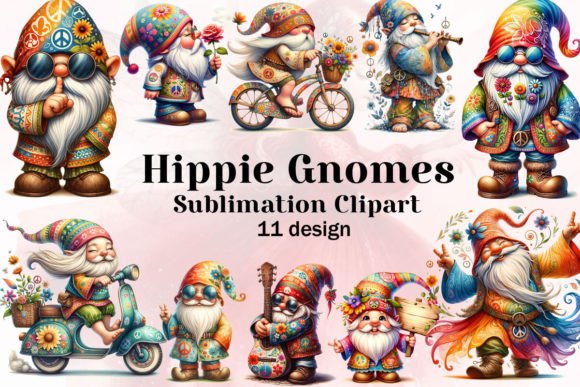Download Hippie Gnomes Sublimation Clipart - Hippie Collection