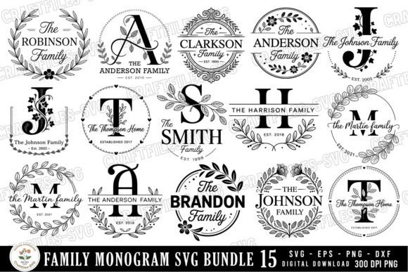 Download Family Monogram SVG Bundle - Monogram Collection