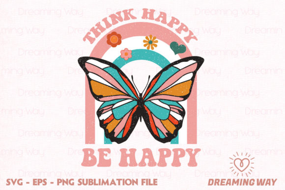 Download Think Happy Be Happy Hippie Quotes SVG - Hippie Collection