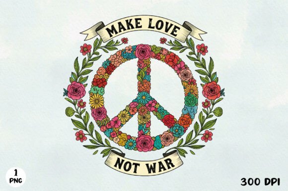 Download Make Love Not War, Hippie Quotes PNG - Hippie Collection