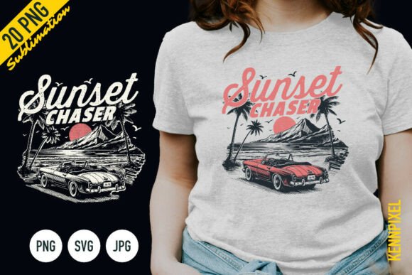 Download Sunset Chaser Retro Summer Shirt SVG PNG - Summer shirt svg Collection